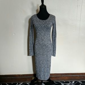 Grey long sleeve sweater dress